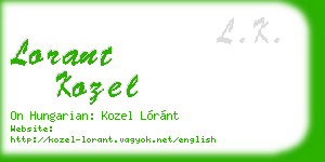 lorant kozel business card
